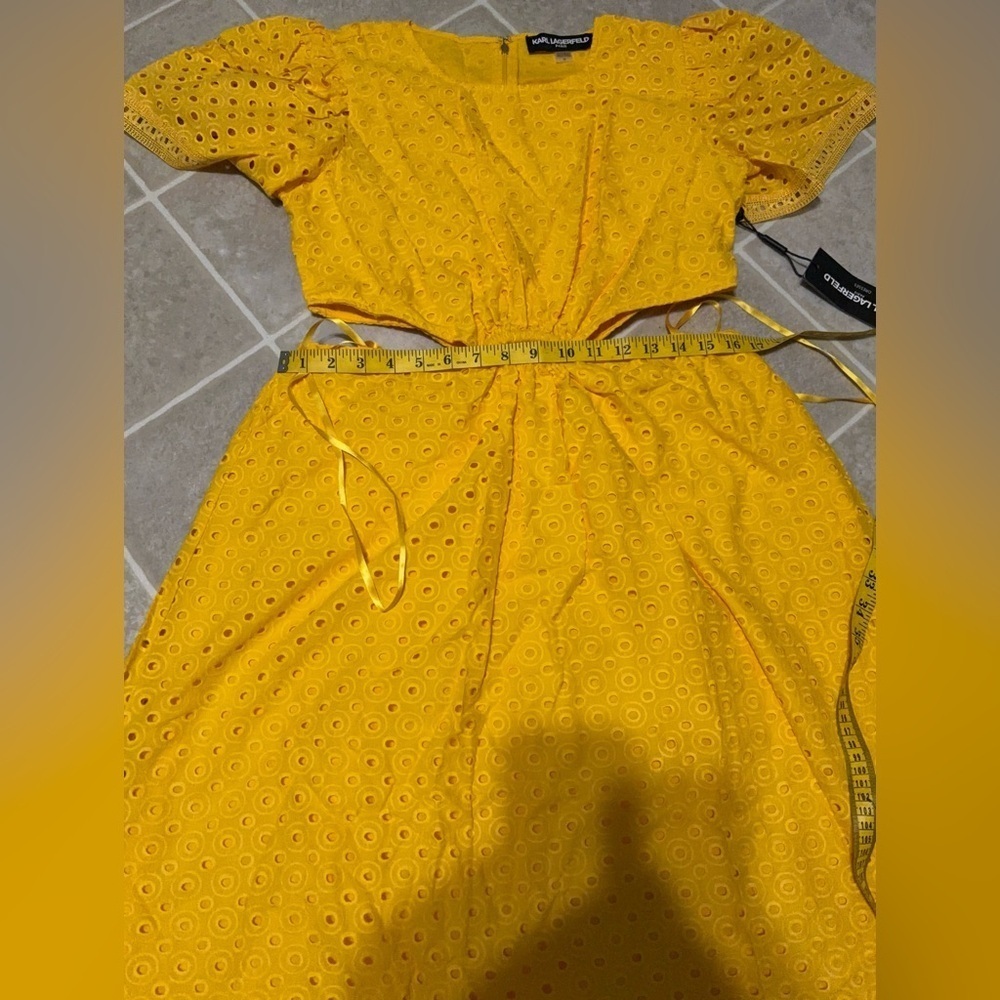 Karl Lagerfeld Yellow Cutout Maxi Dress - Picture 8 of 9
